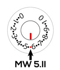 MW 5.II: Stellen Sie den Maschenweiteregler auf den zweiten Punkt nach der 5.